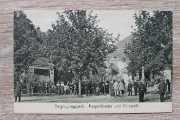 AK München / 1912 / Bayrische Gewerbeschau / Vergnügungspark Kasperle Theater Volkscafe / Besucher Vorführung